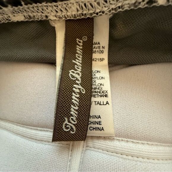 Tommy Bahama Black & White Floral One Piece Bandeau Swimsuit - Picture 4 of 8